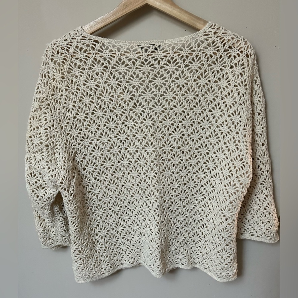 Vintage Northern Reflections Cream Open-Knit Cardigan - Picture 2 of 15